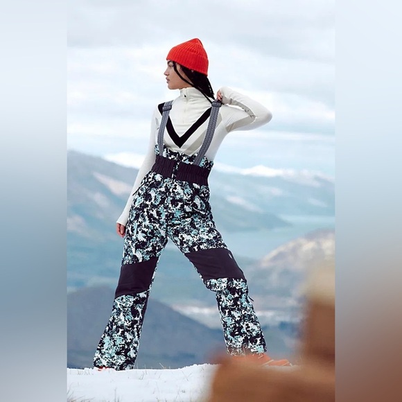 Free People Printed All Prepped Bib Ski Overalls Size XL NWT - Picture 1 of 17